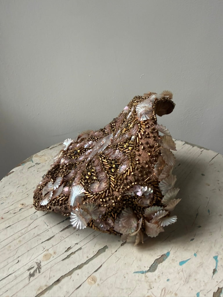 1930s Robsinson's Sequin Beaded Cocktail Topper Hat as-is