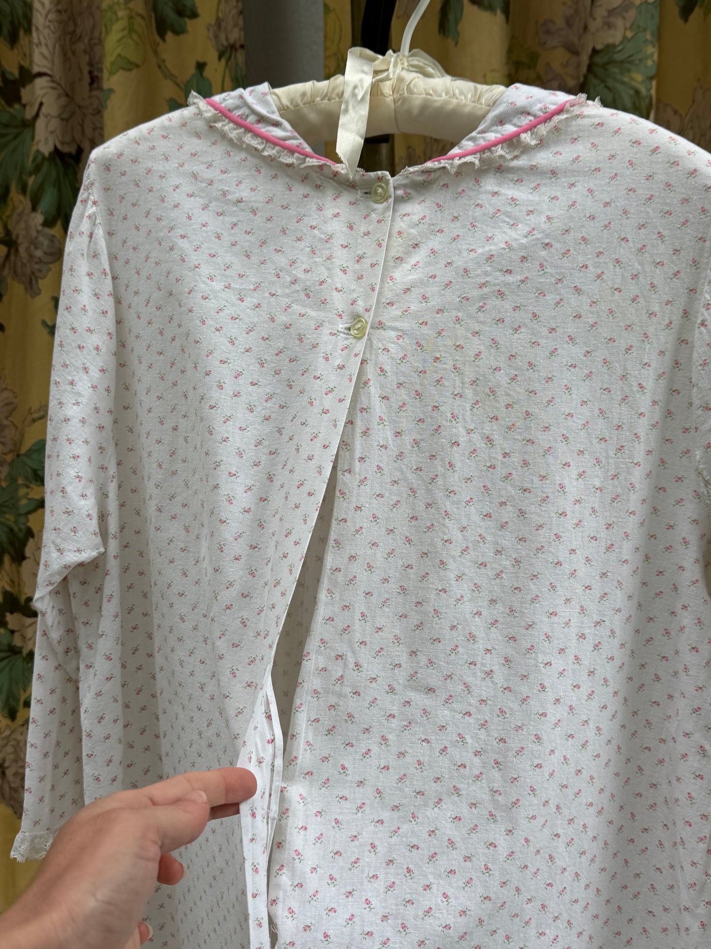 1950s Floral Cotton Babydoll Mini Dress
