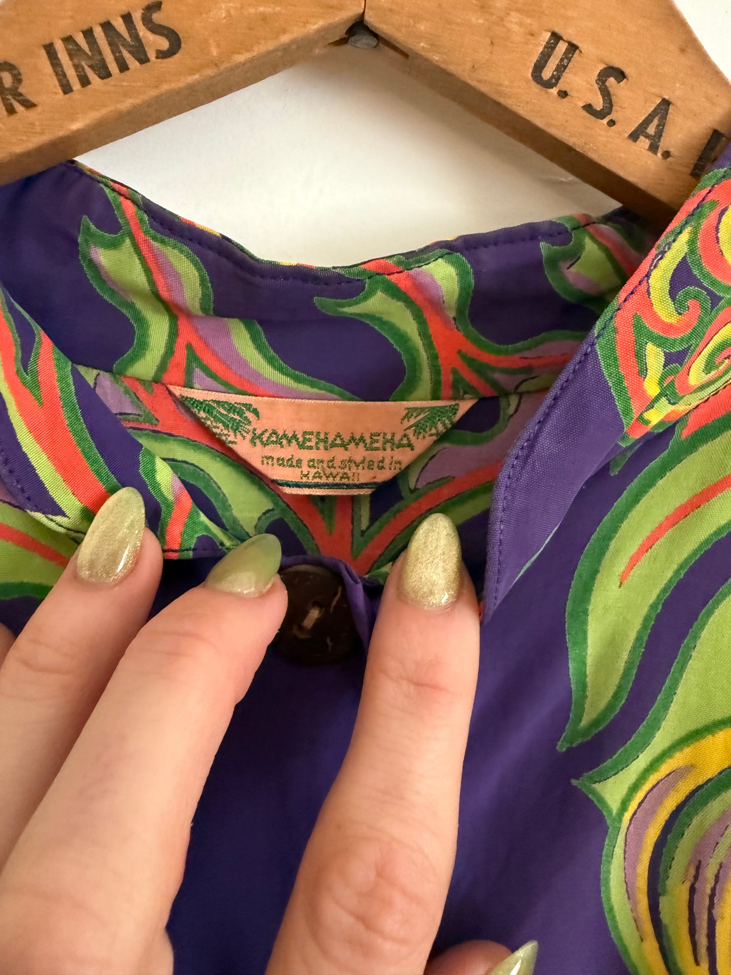 1940s Kamehameha Rayon Teatimer Hawaiian Cabana Shirt