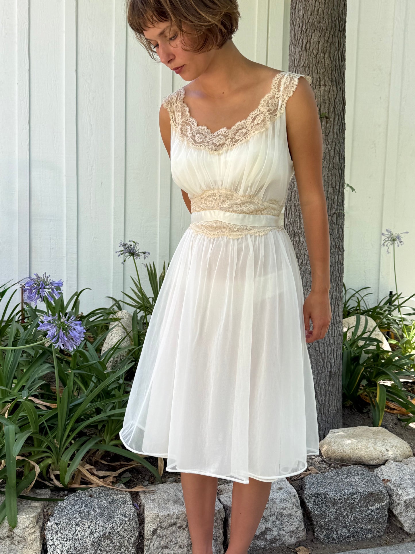 1960s Vanity Fair Tricot Babydoll Slip Dress
