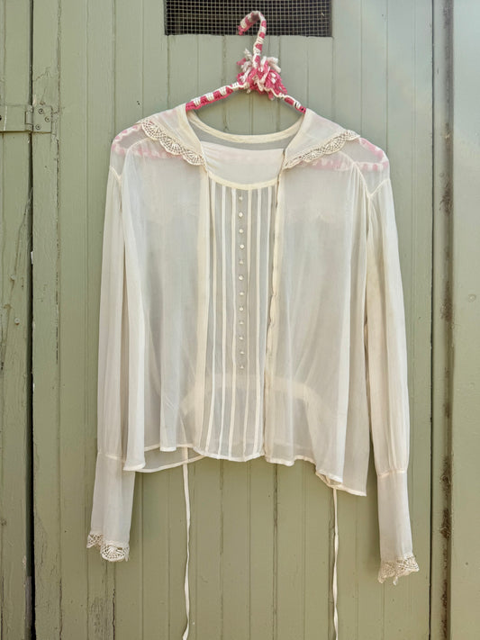 Edwardian Silk Sailor Collar Blouse