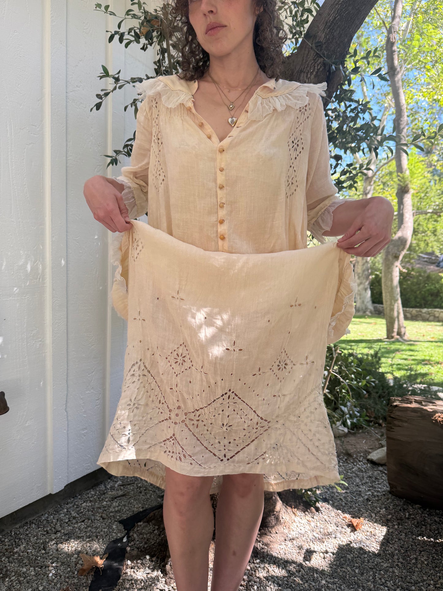Edwardian Cotton Ruffled Tea Dress