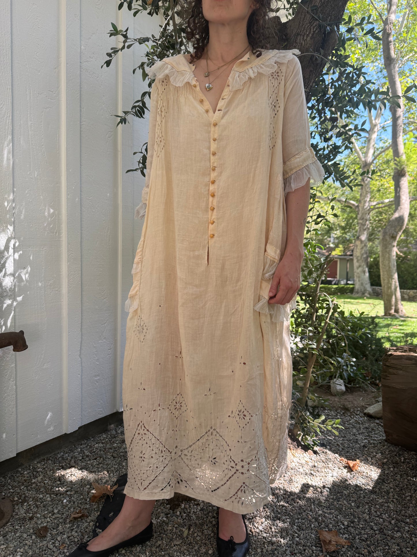 Edwardian Cotton Ruffled Tea Dress