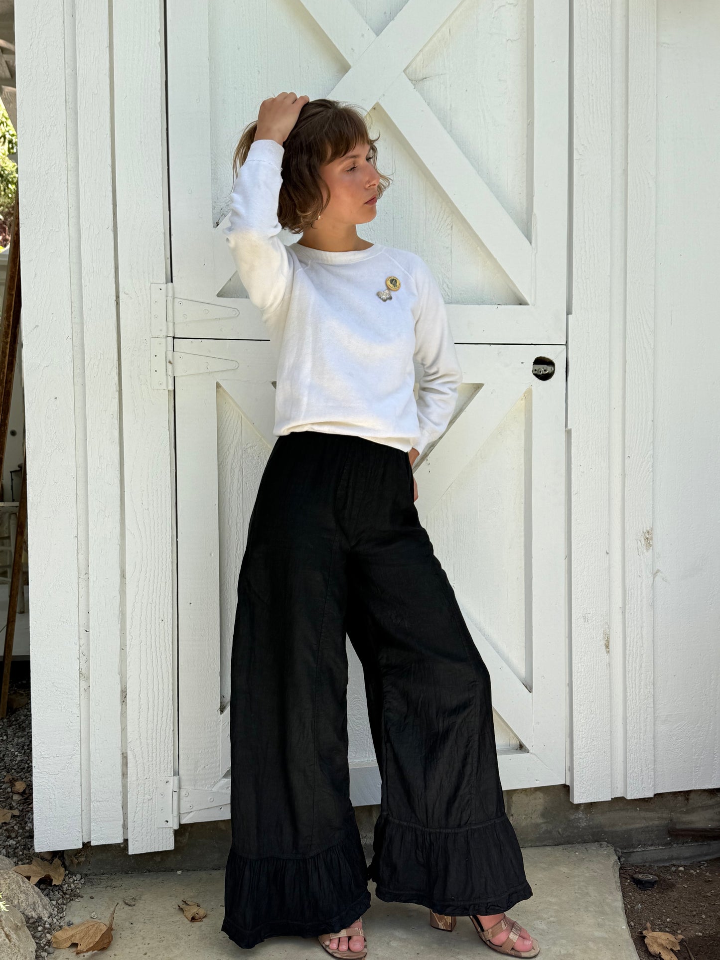Victorian Black Cotton Ruffled Bloomers