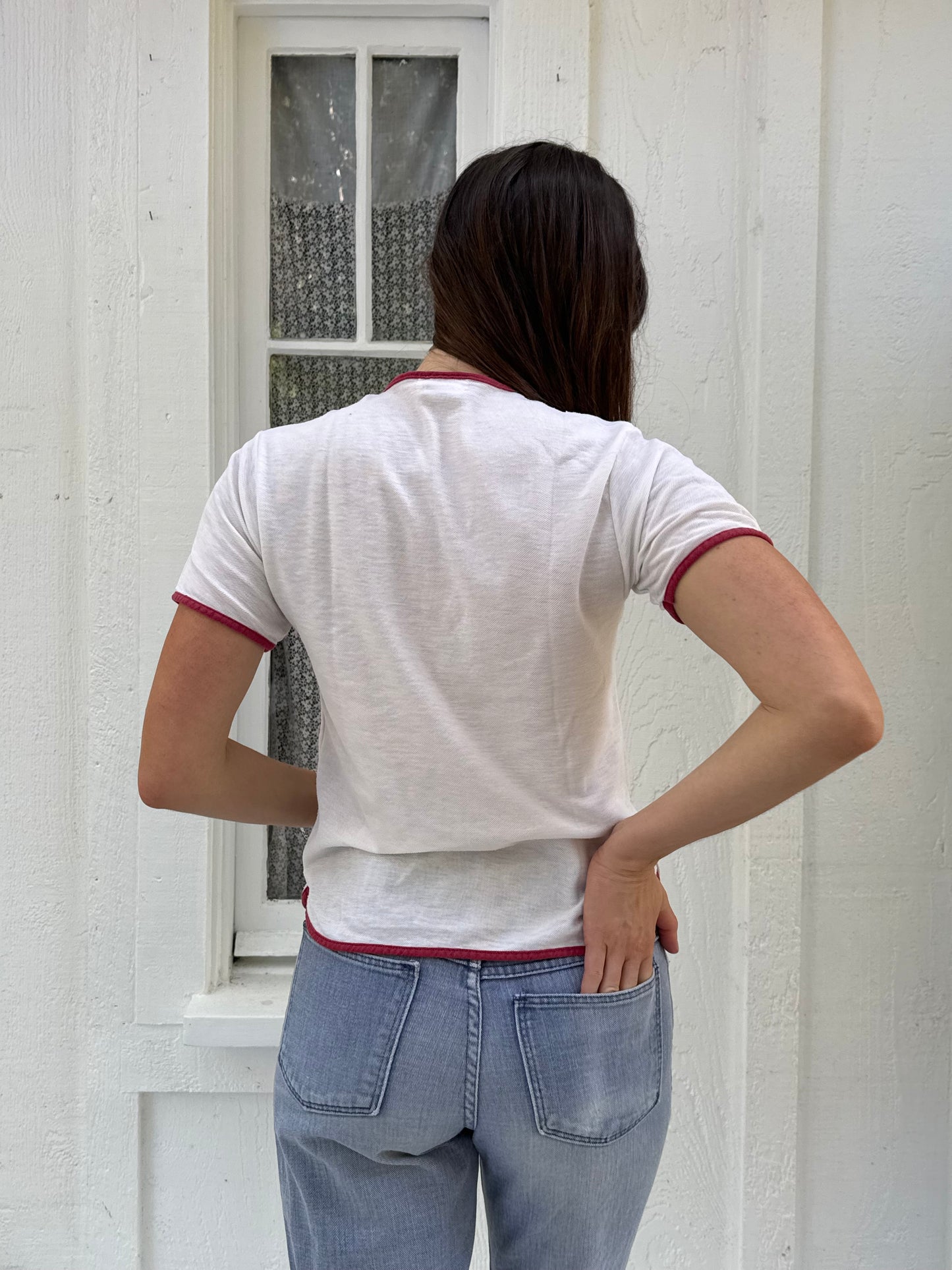 1960s Henley with Red Piping