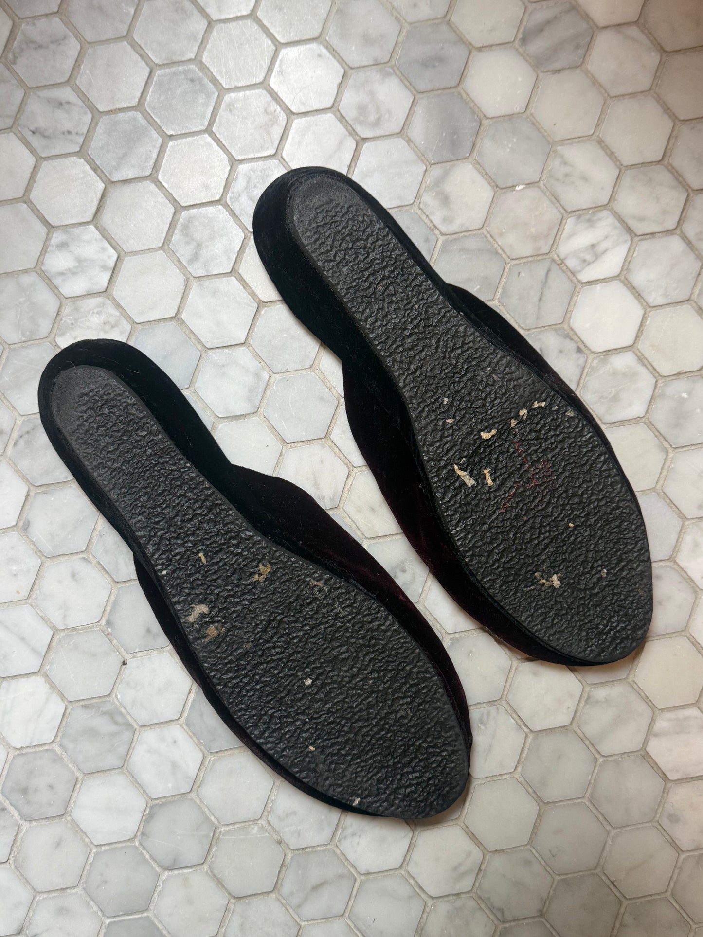 1960s Dragon Beaded Velvet Mules