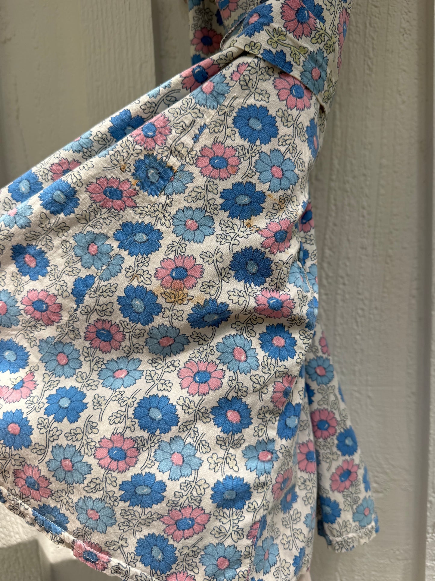 1940s Best & Co NY Floral Printed Cotton Playsuit Mini Dress