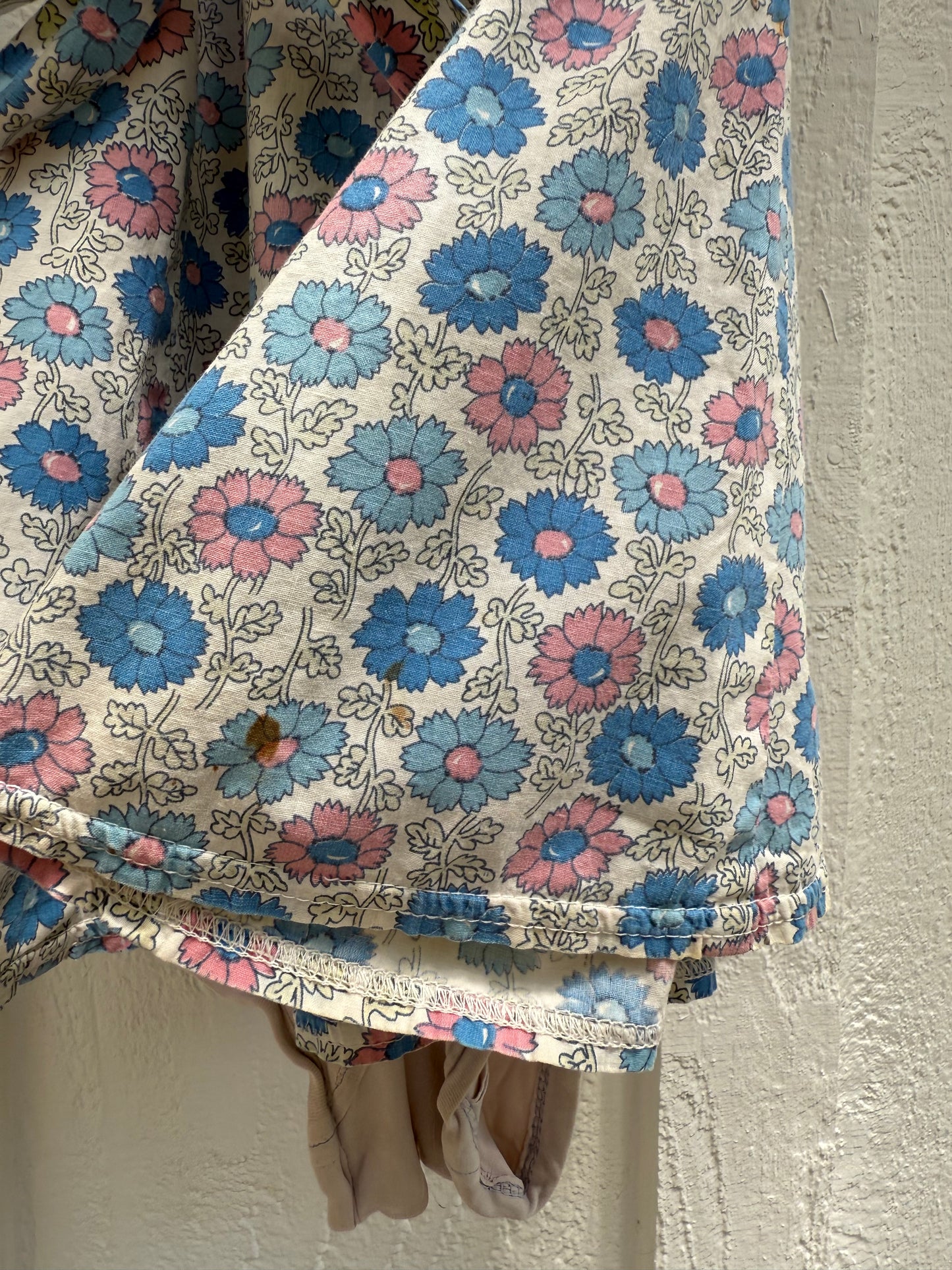 1940s Best & Co NY Floral Printed Cotton Playsuit Mini Dress