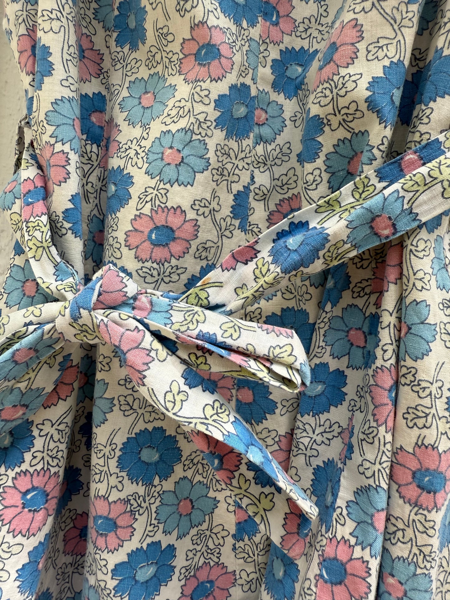 1940s Best & Co NY Floral Printed Cotton Playsuit Mini Dress