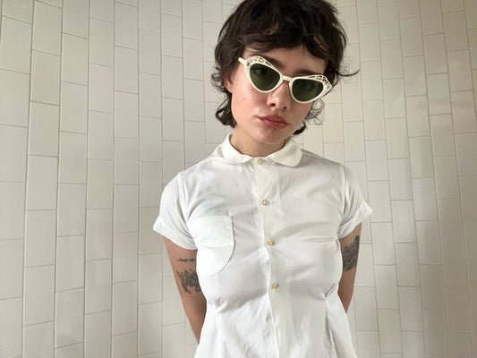 1950s White Cat Eye Sunglasses