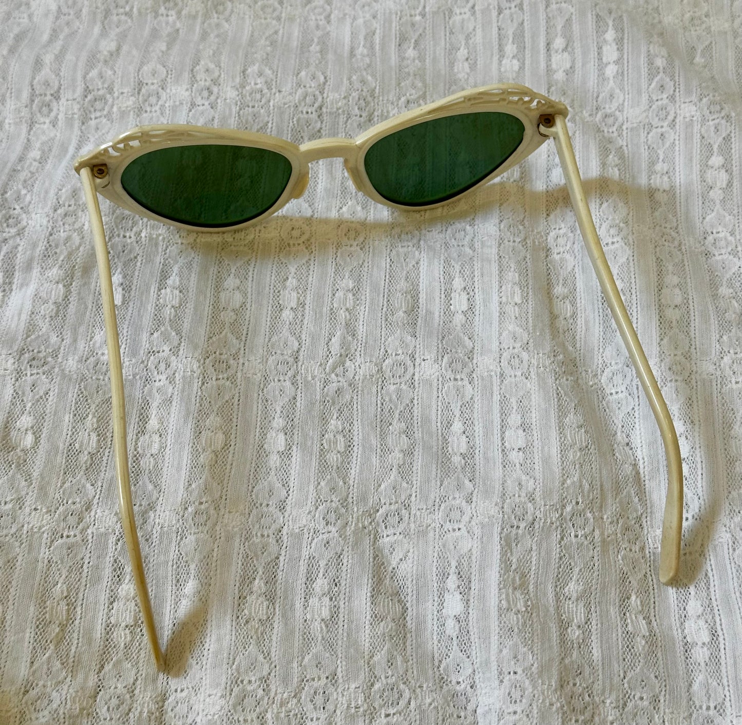 1950s White Cat Eye Sunglasses
