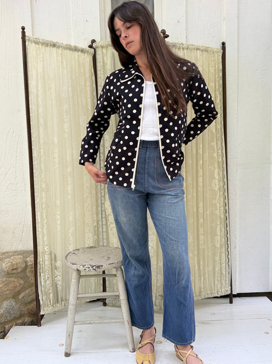 1970s Polka Dot Cotton Jacket