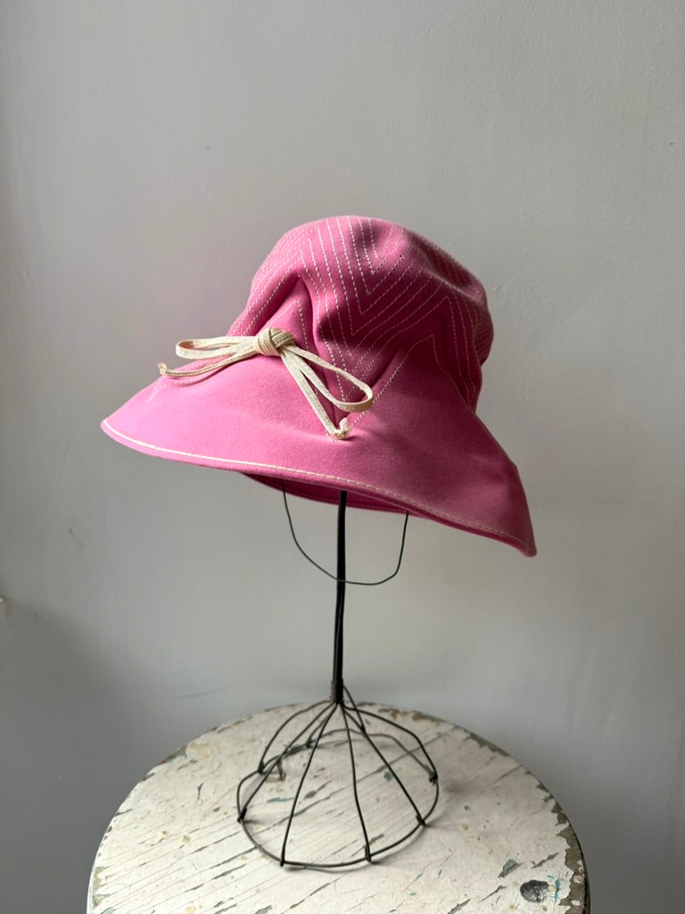 1960s Pink Wool Sun Hat