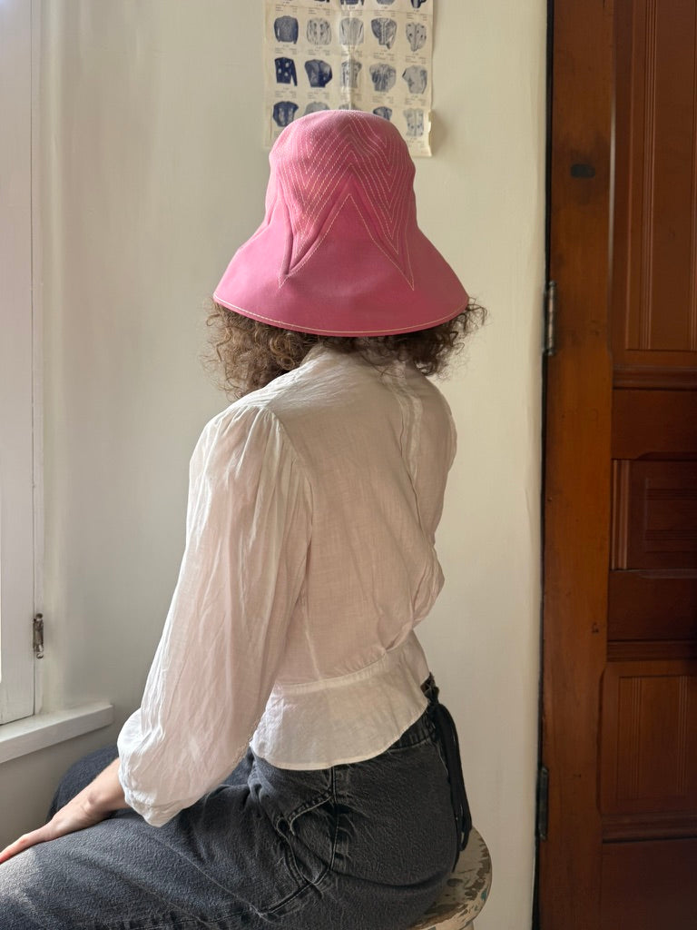 1960s Pink Wool Sun Hat