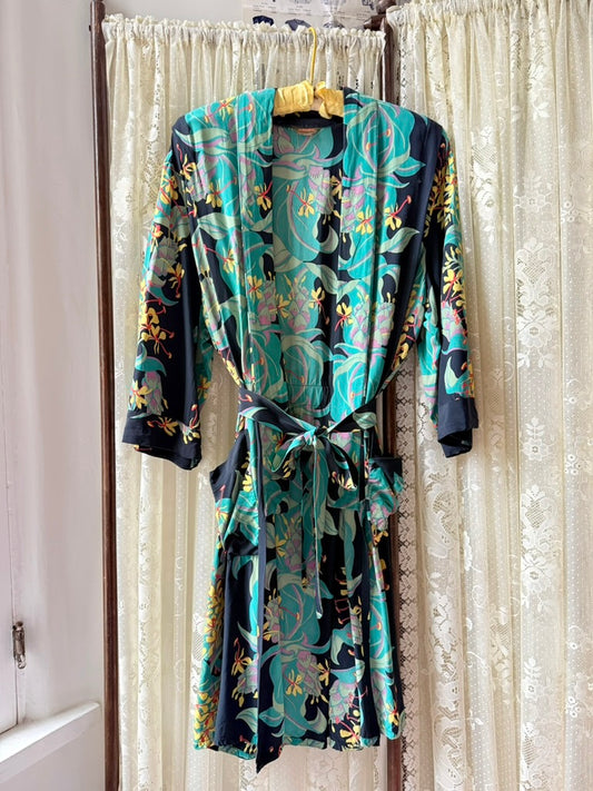 1940s Kamehameha Rayon Hawaiian Printed Robe