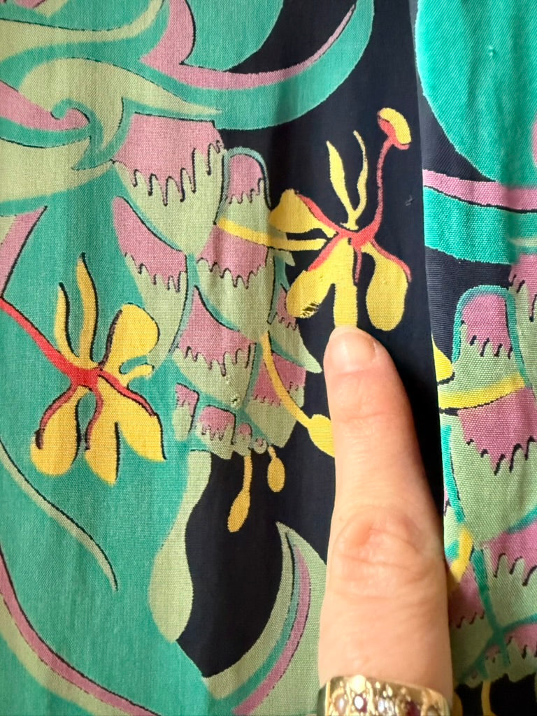 1940s Kamehameha Rayon Hawaiian Printed Robe