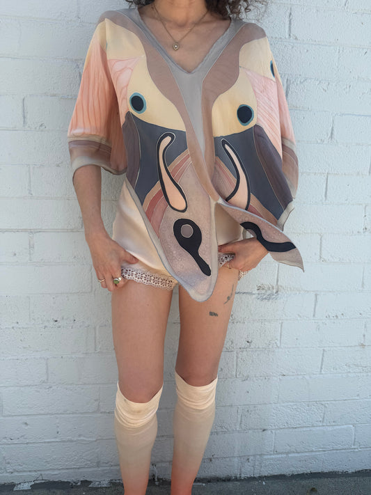 Butterfly Pastel Silk Top