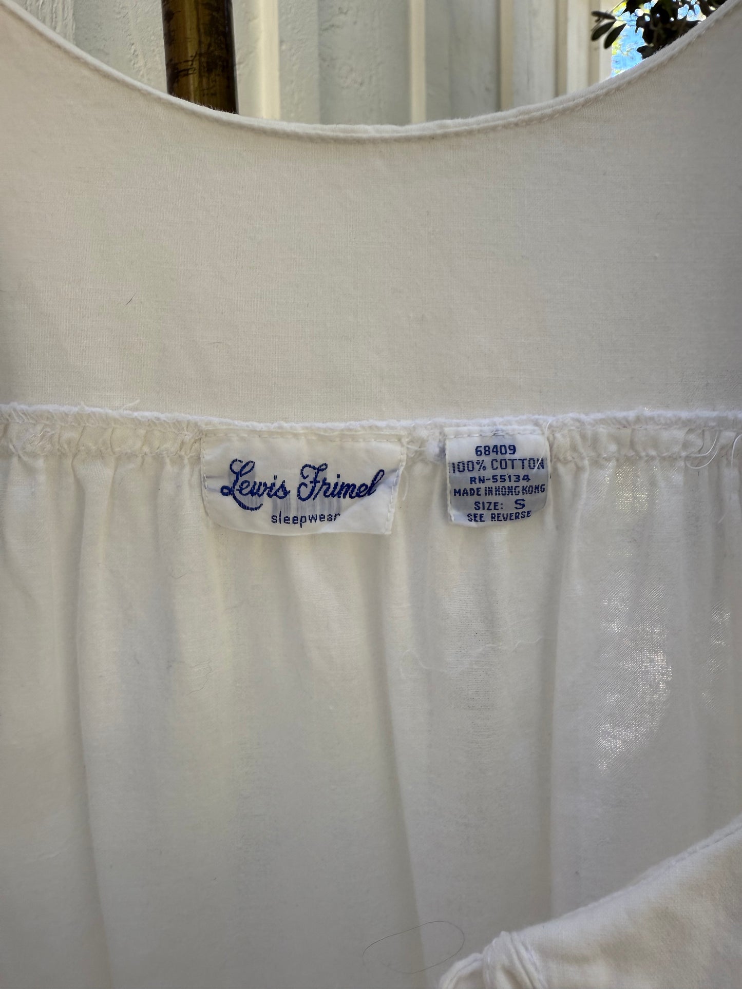 90s White Cotton Ruffle Collar Day Dress