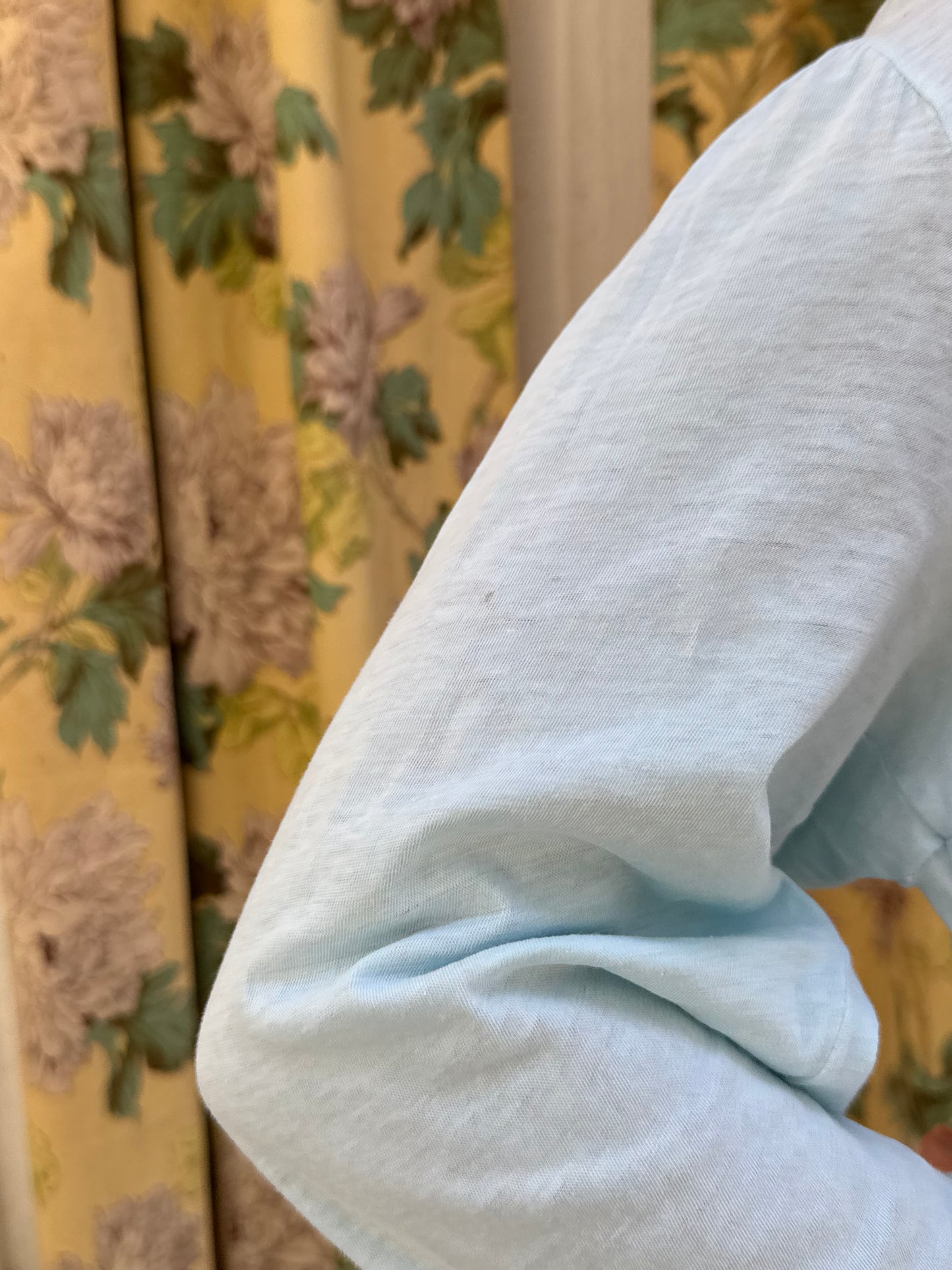 1950s Blue Cotton Smocked Mini Nightgown