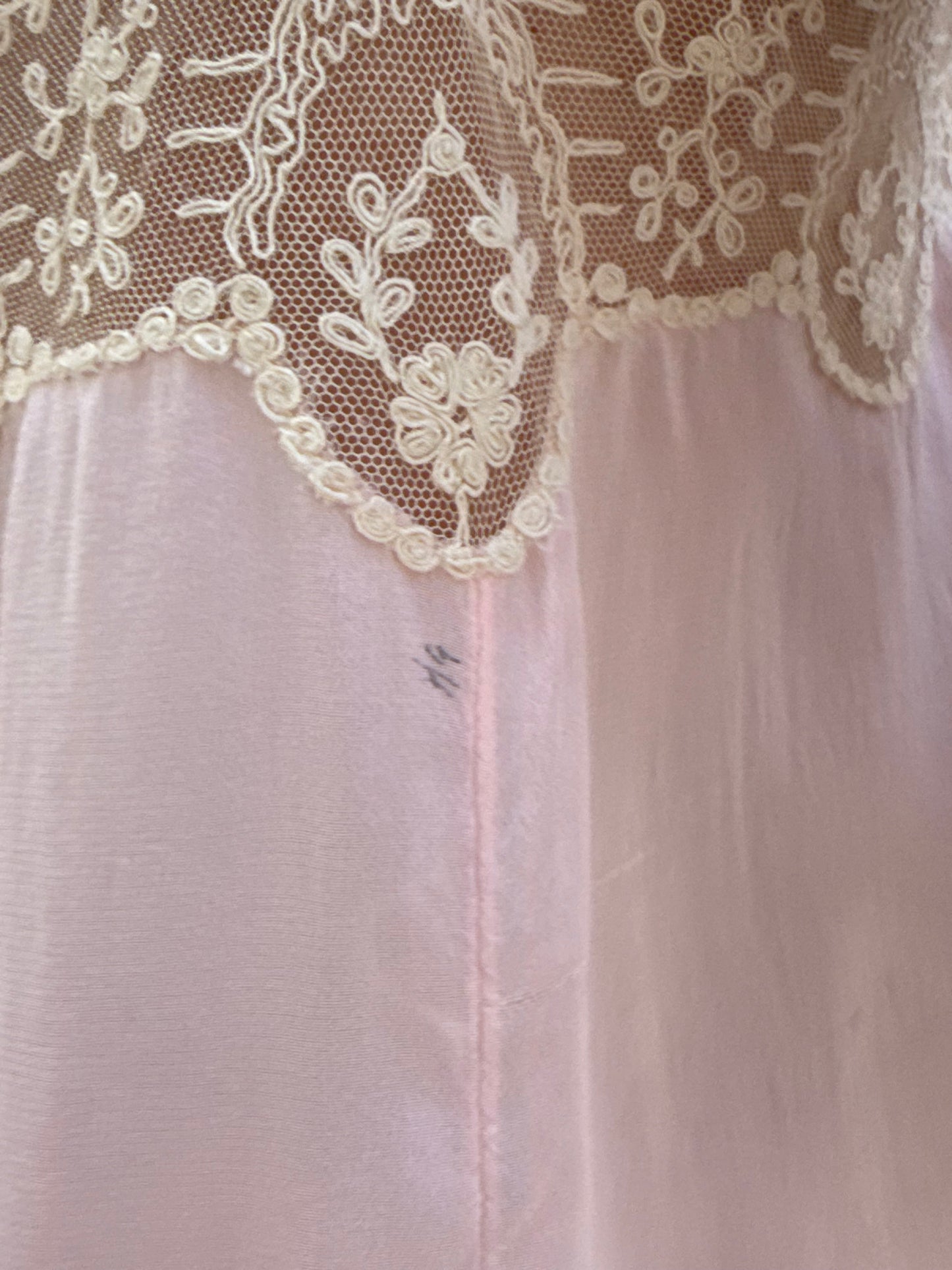 Edwardian Pink Silk Lace Trimmed Camisole