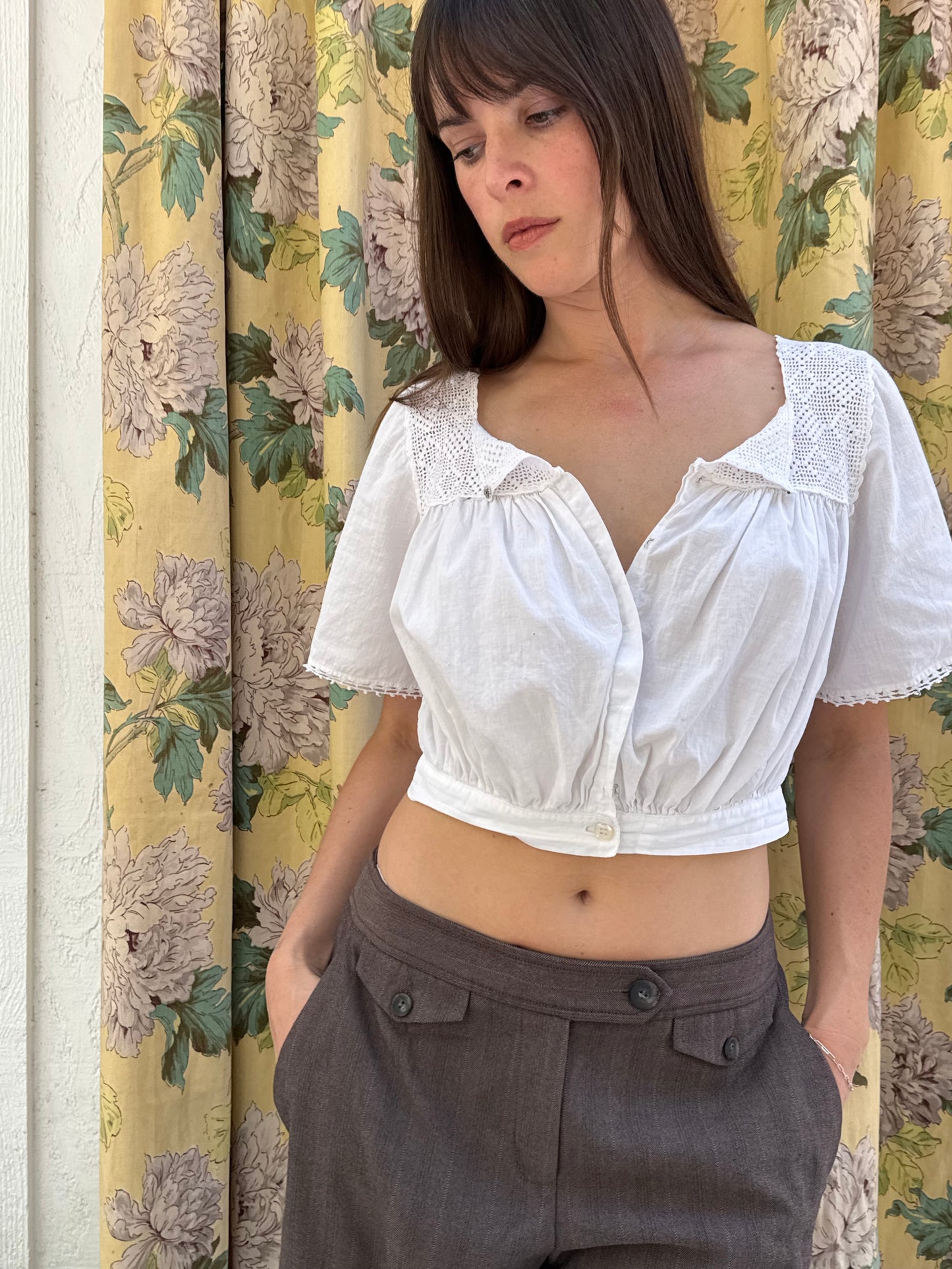 Edwardian Cotton Crochet Corset Cover