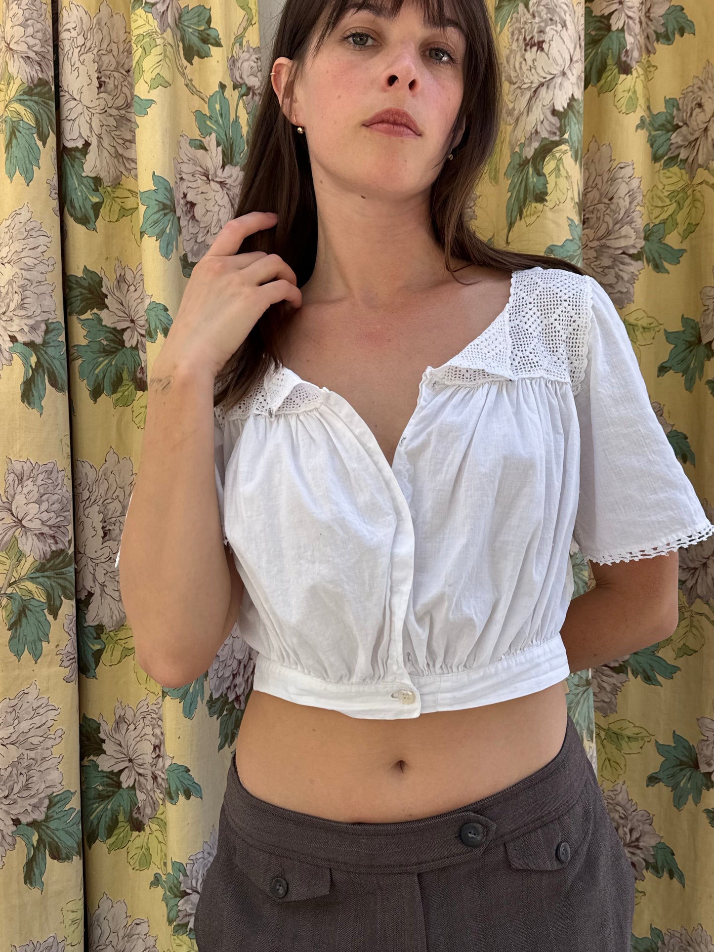 Edwardian Cotton Crochet Corset Cover