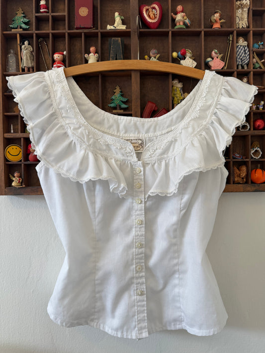 1970s Gunne Sax Button Front Blouse