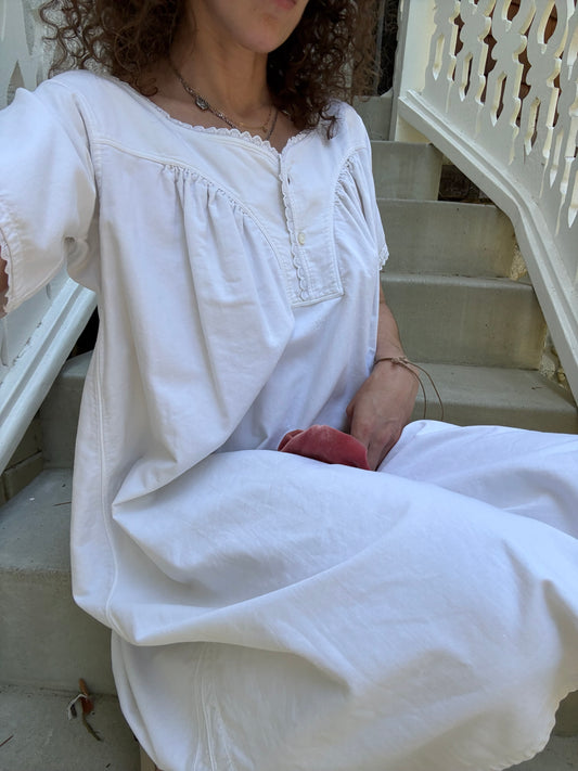 Victorian Cotton Crochet Trim Mini Dress