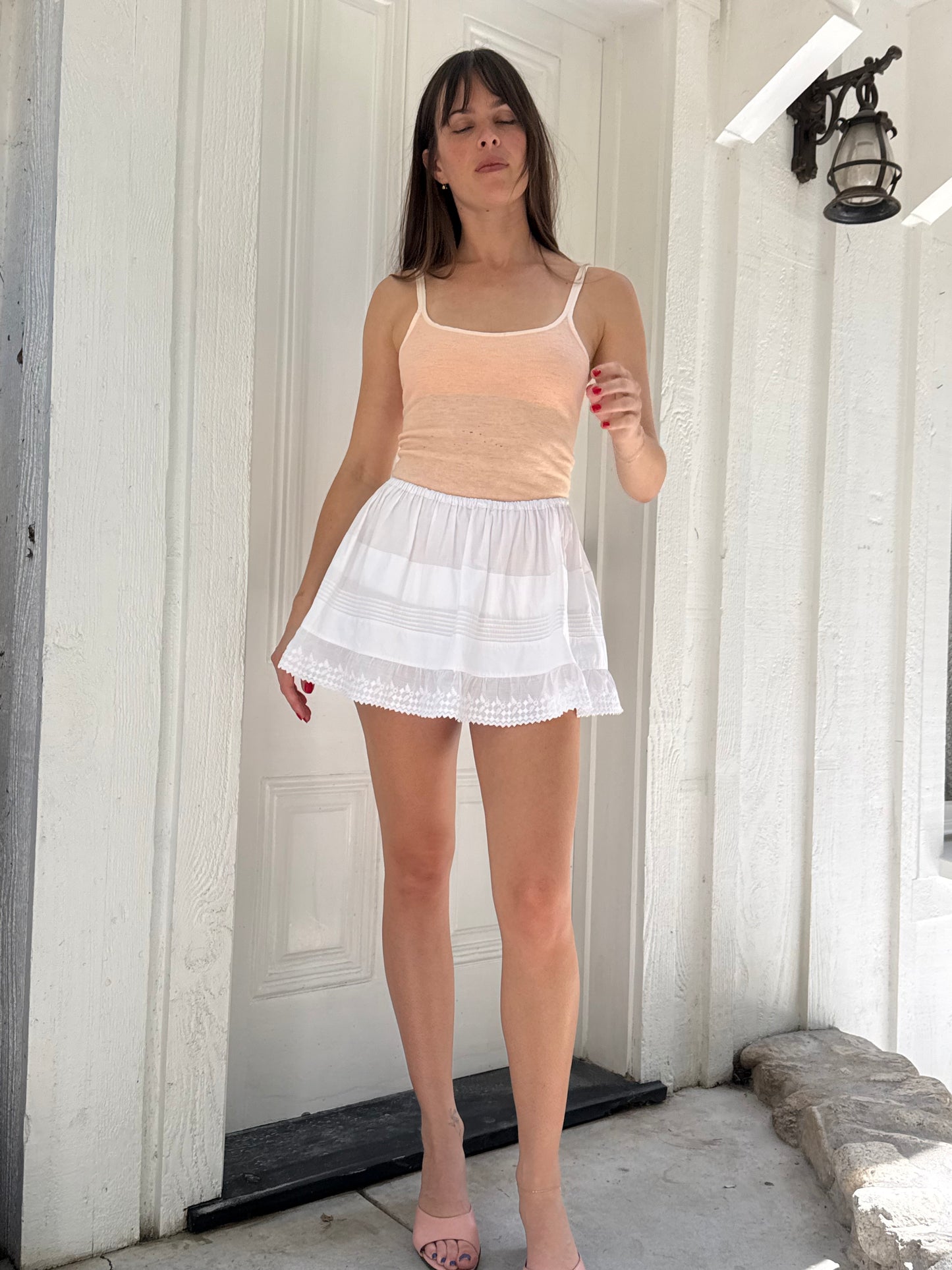 Edwardian Cotton Mini Skirt