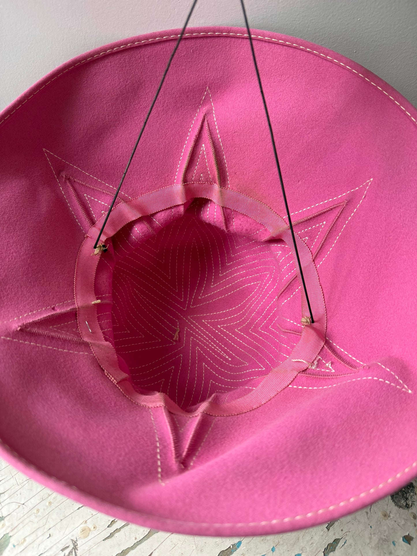1960s Pink Wool Sun Hat