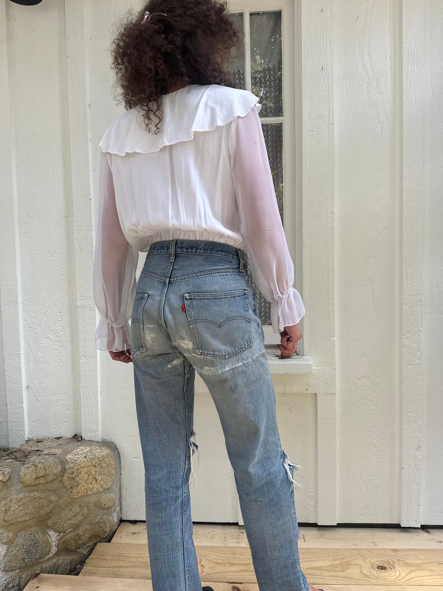 90s Paris Sports Club White Rosette Bodysuit