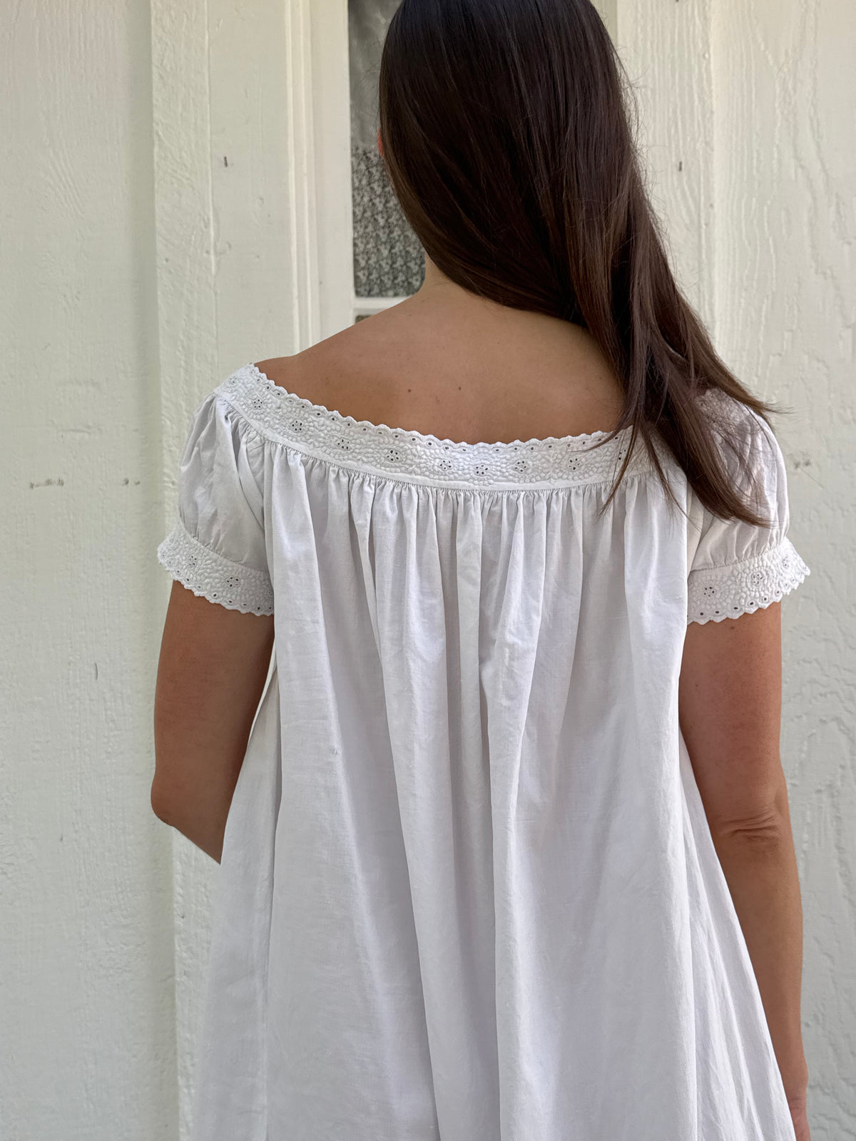 Edwardian Cotton Puff Sleeve Babydoll Mini Dress