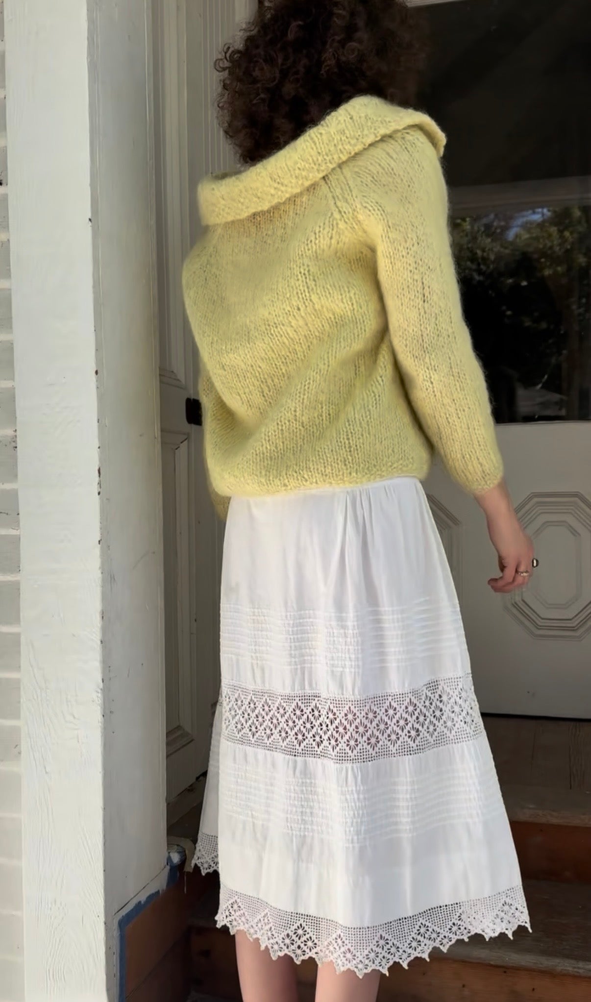 1960s Yellow Italian Mohair Cardigan with Pockets