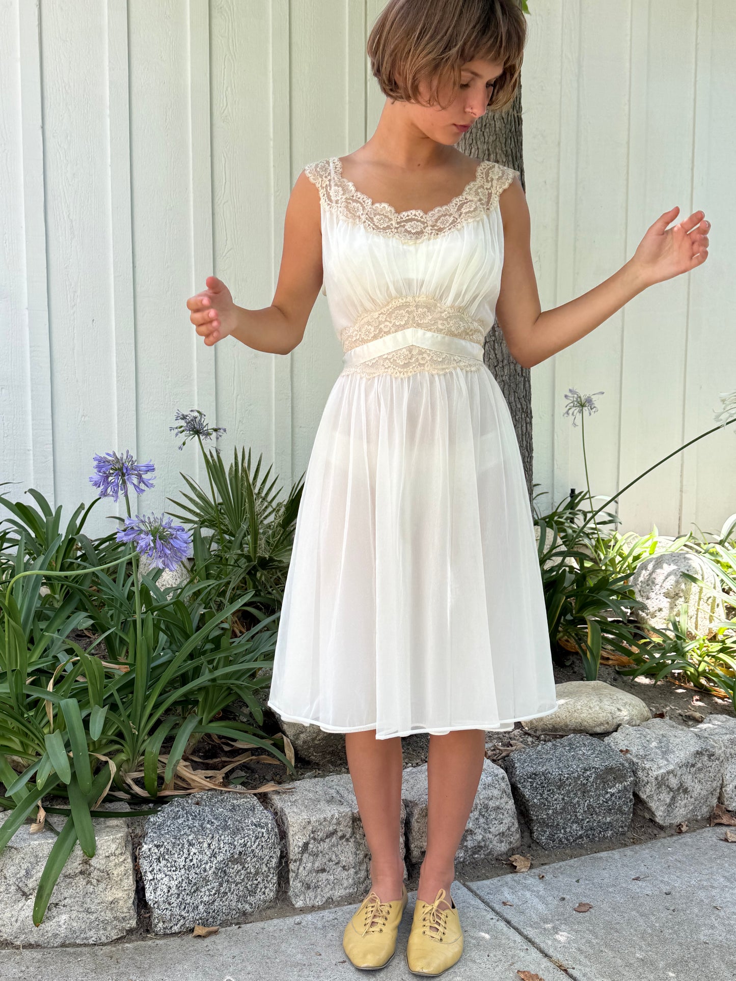 1960s Vanity Fair Tricot Babydoll Slip Dress