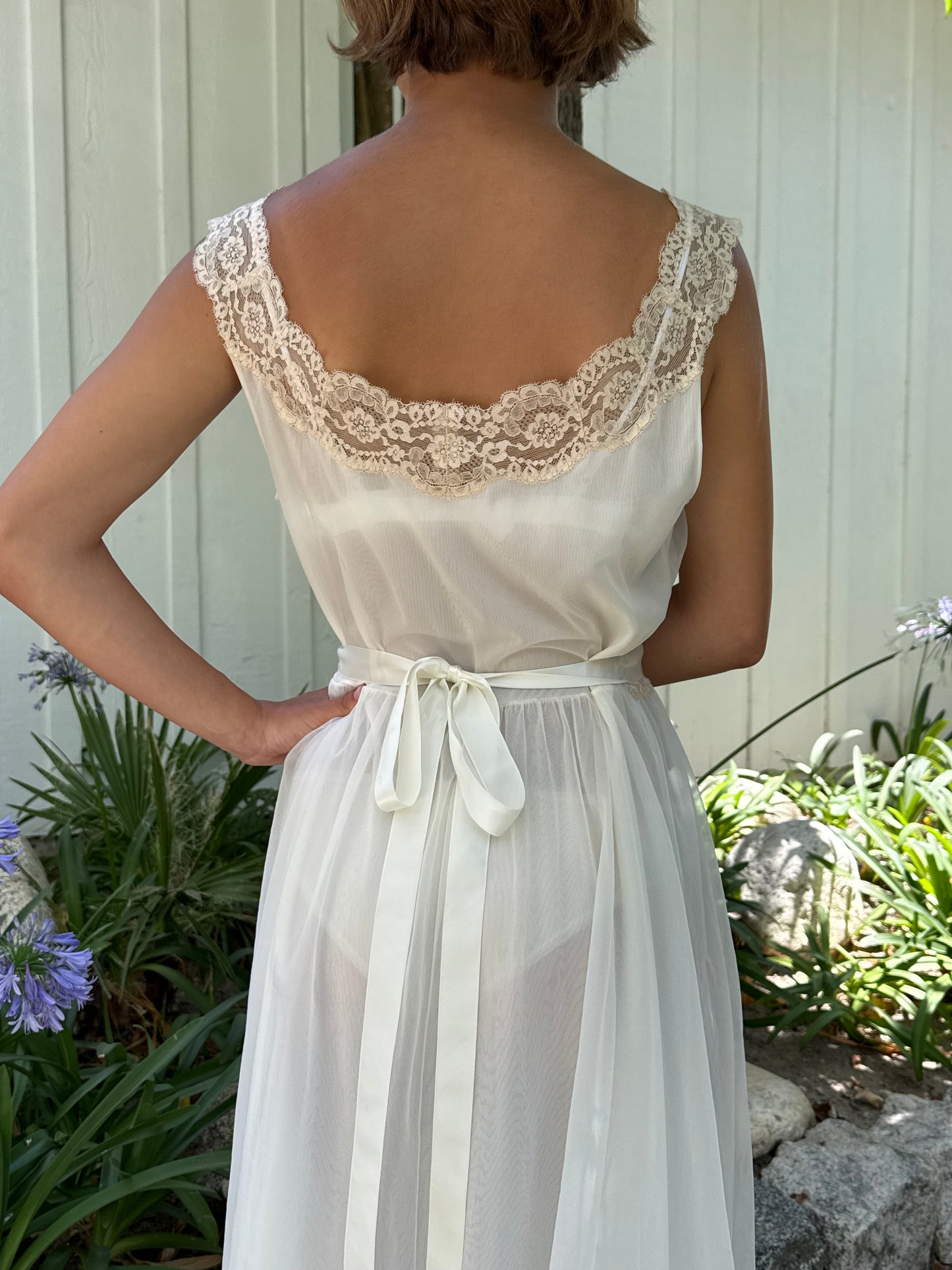 1960s Vanity Fair Tricot Babydoll Slip Dress