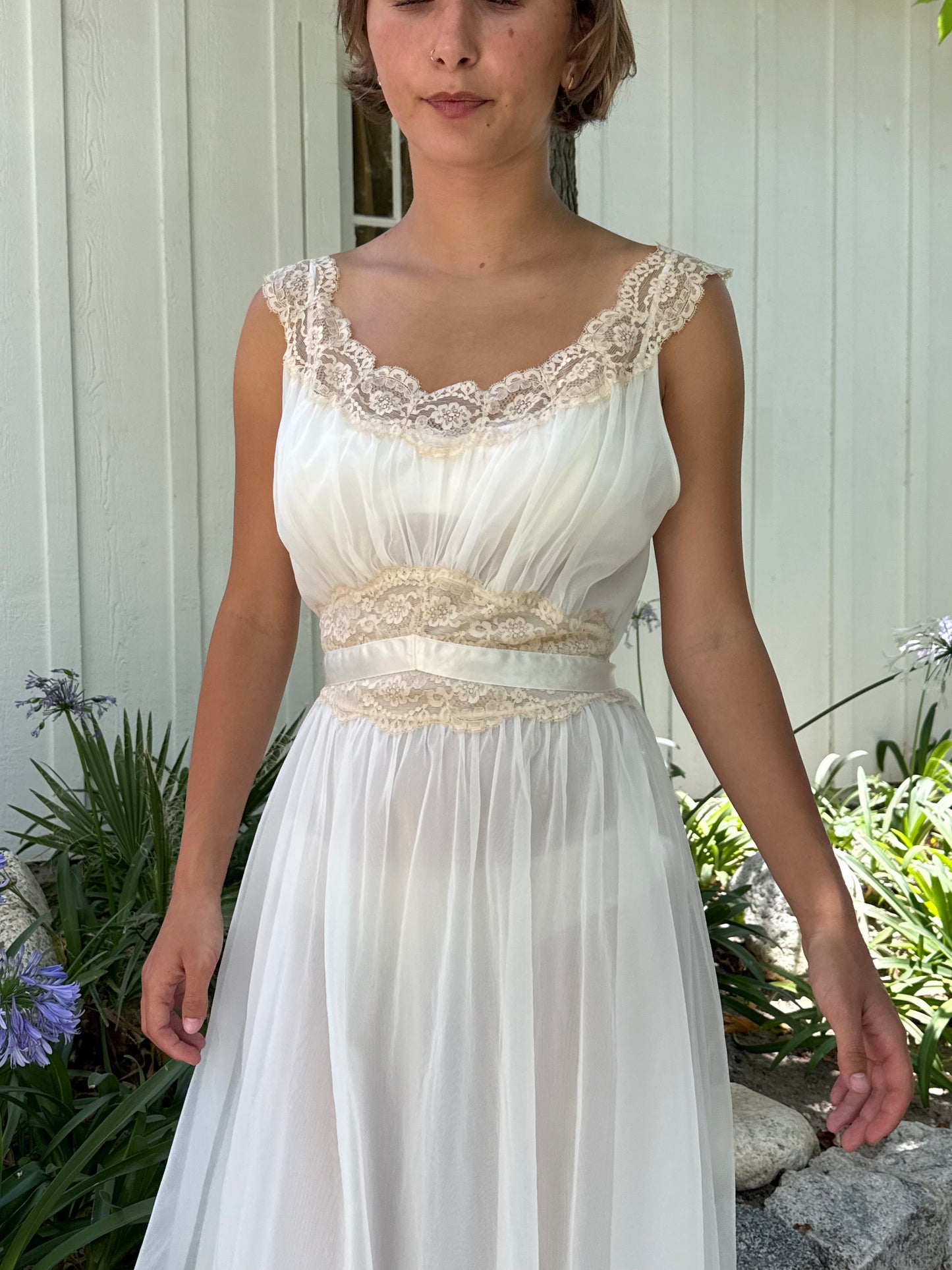 1960s Vanity Fair Tricot Babydoll Slip Dress