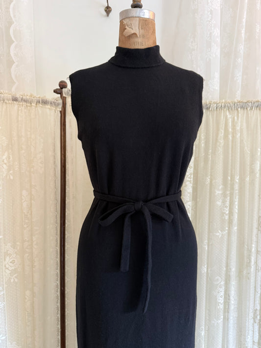 1960s Sport Whirl Black Cashmere Dress