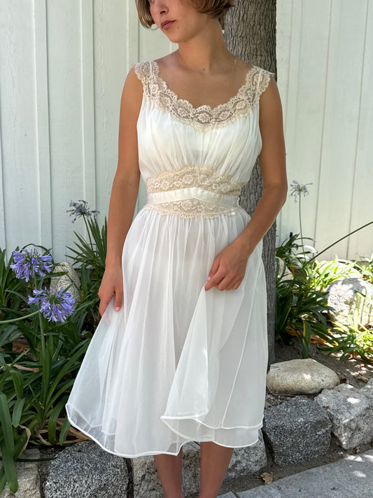 1960s Vanity Fair Tricot Babydoll Slip Dress