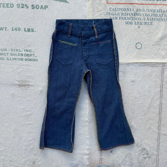 1970s Kids Rainbow Outside Seam Denim