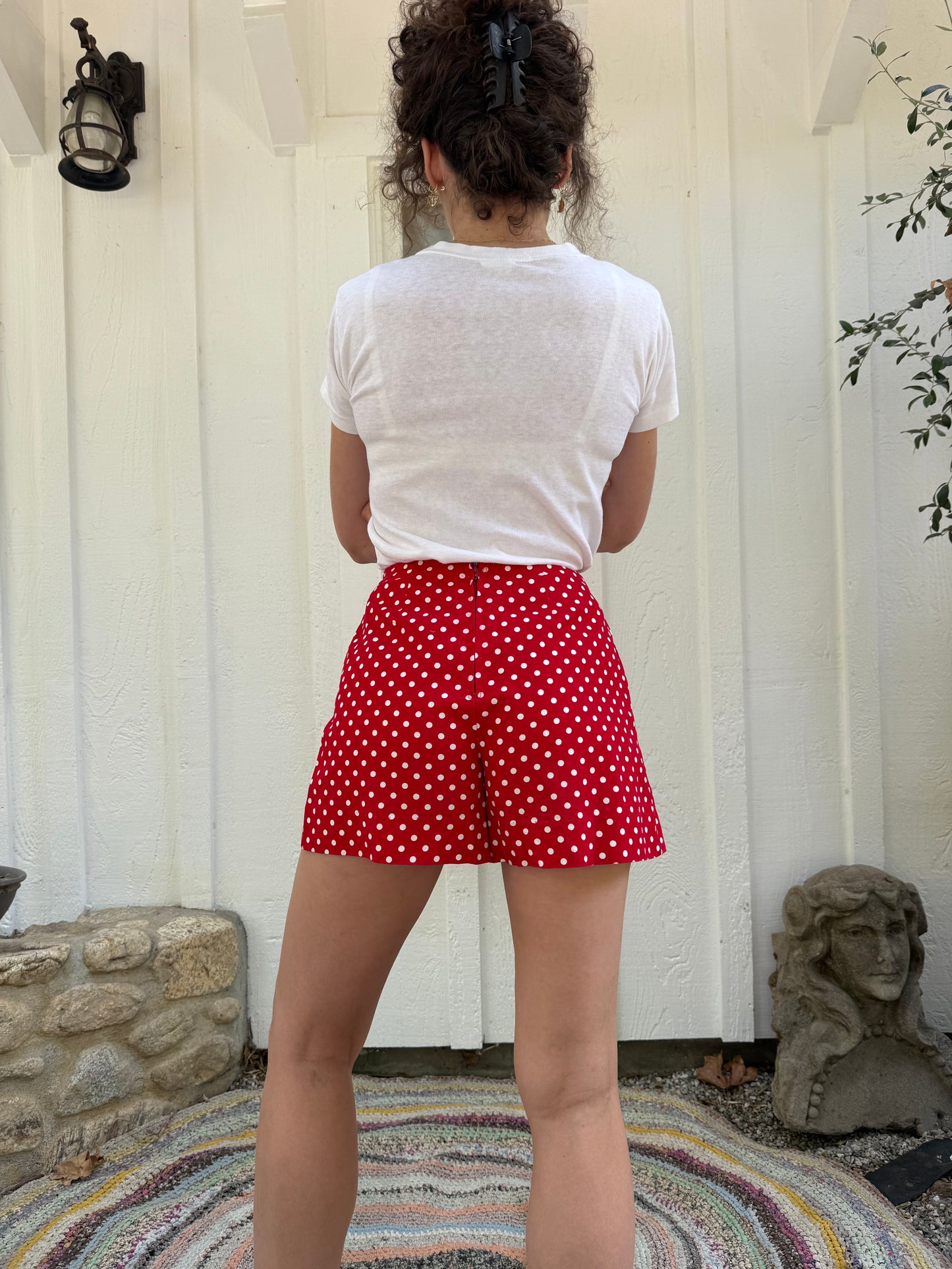 1960s Junior House Red Polka Dot Mini Skort