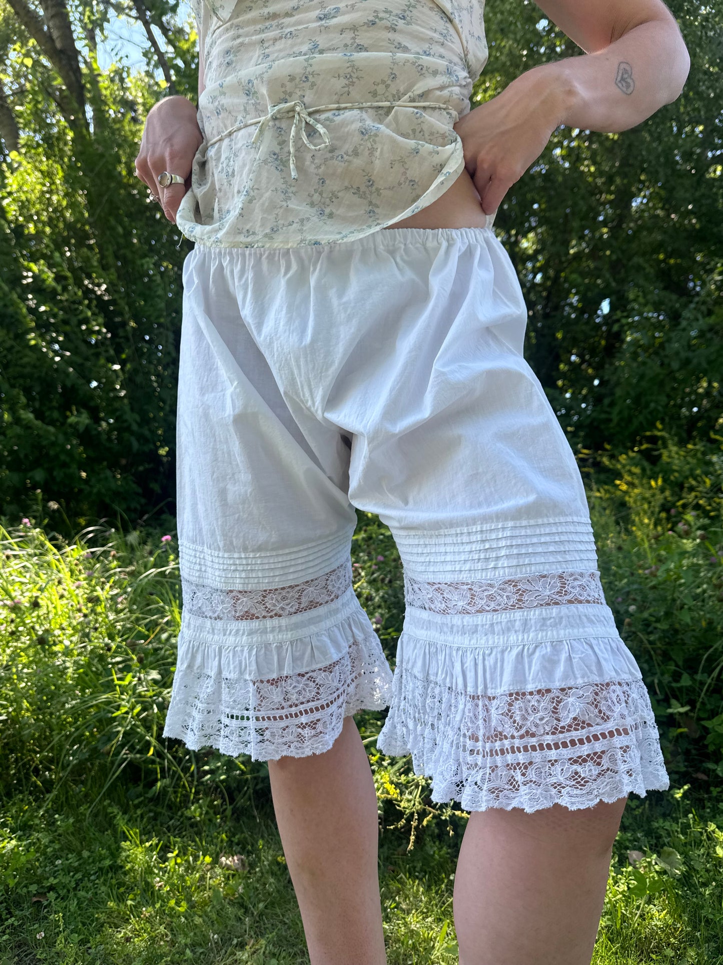 Victorian Cotton Lace Trimmed Bloomers