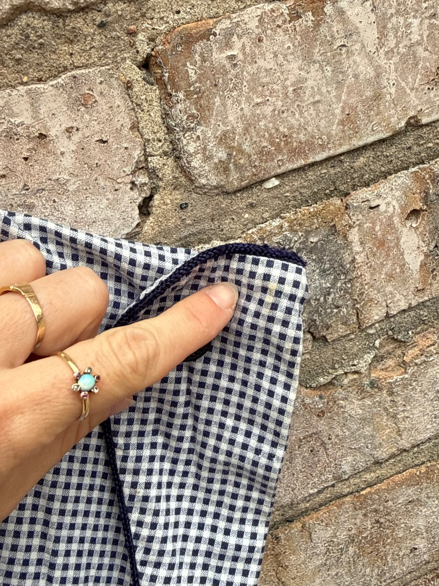 1940s Tiered Gingham Cotton Button Front Work Dress