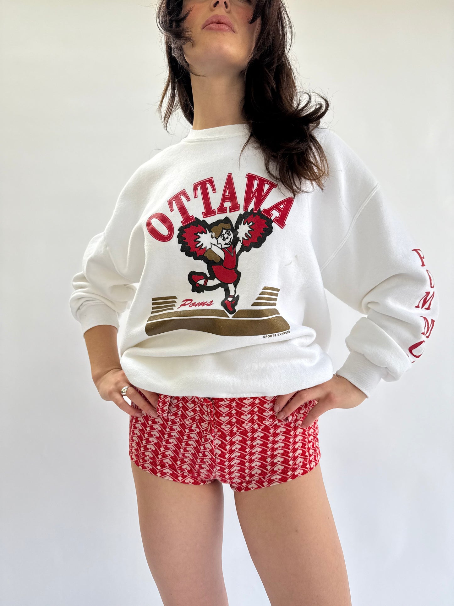 Rare 1970s Bobbie Brooks Heart Print Knit Hot Pants