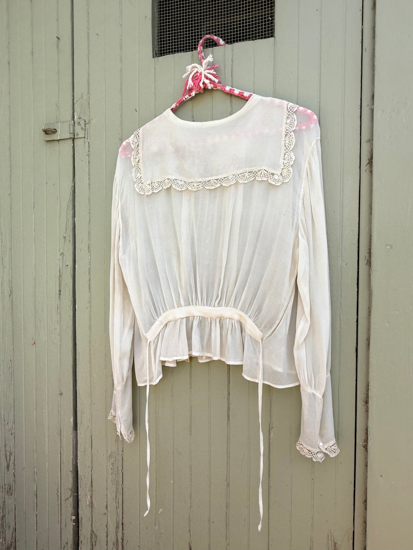Edwardian Silk Sailor Collar Blouse