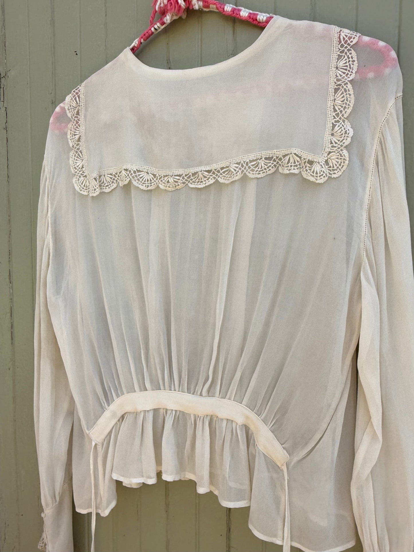 Edwardian Silk Sailor Collar Blouse
