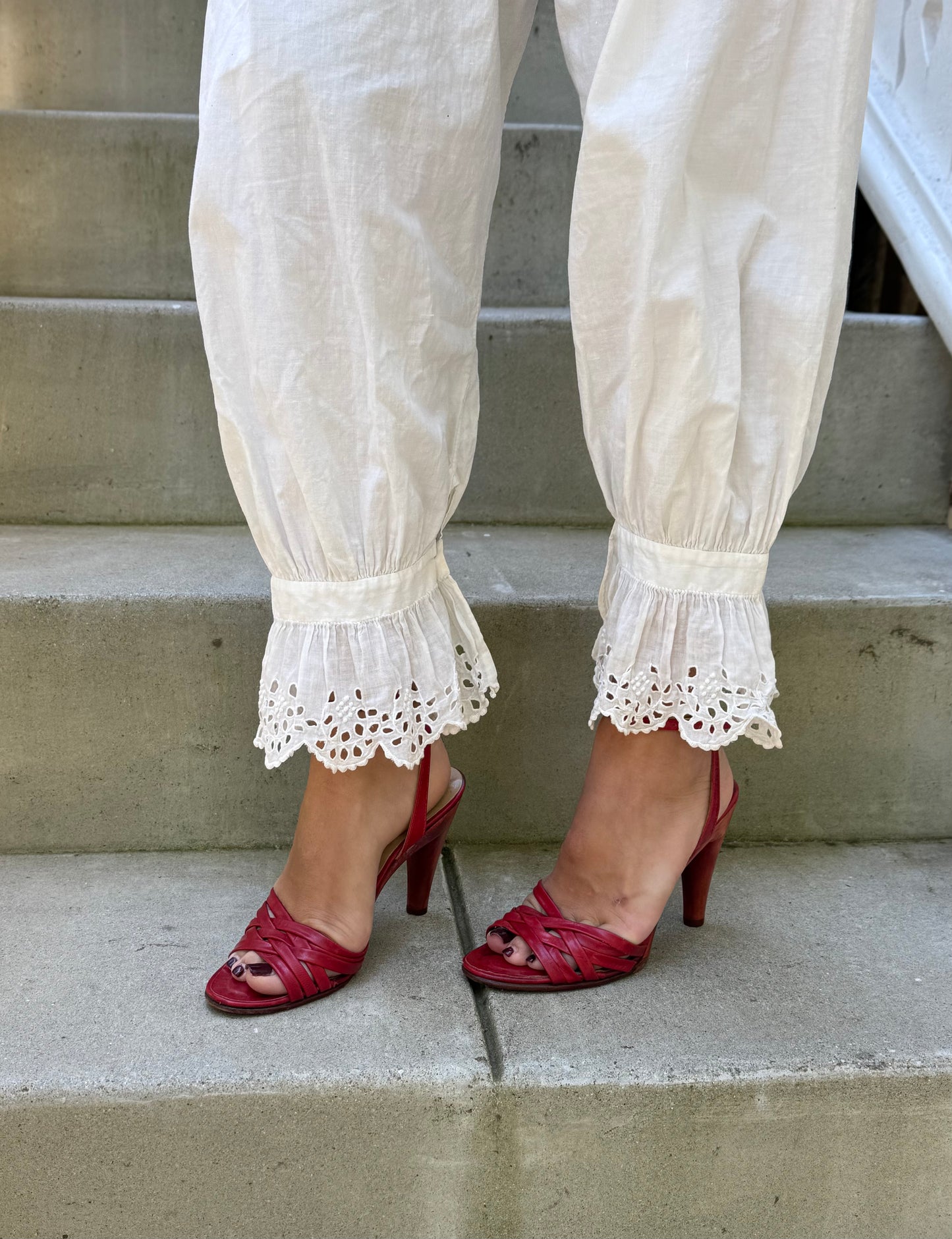 1970s Cherokee Red Leather Strappy Heels 6