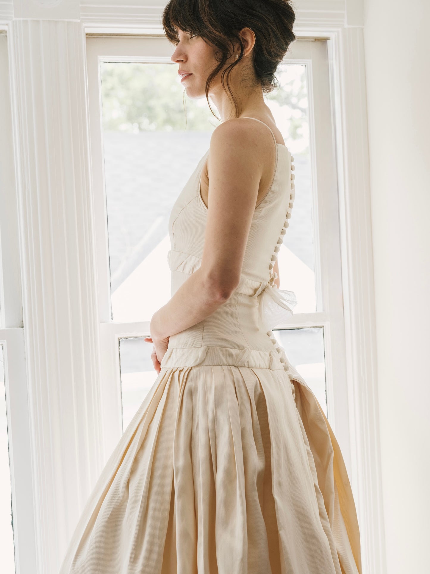 Vintage Celeste by Norma Lenain Couture Silk Wedding Gown