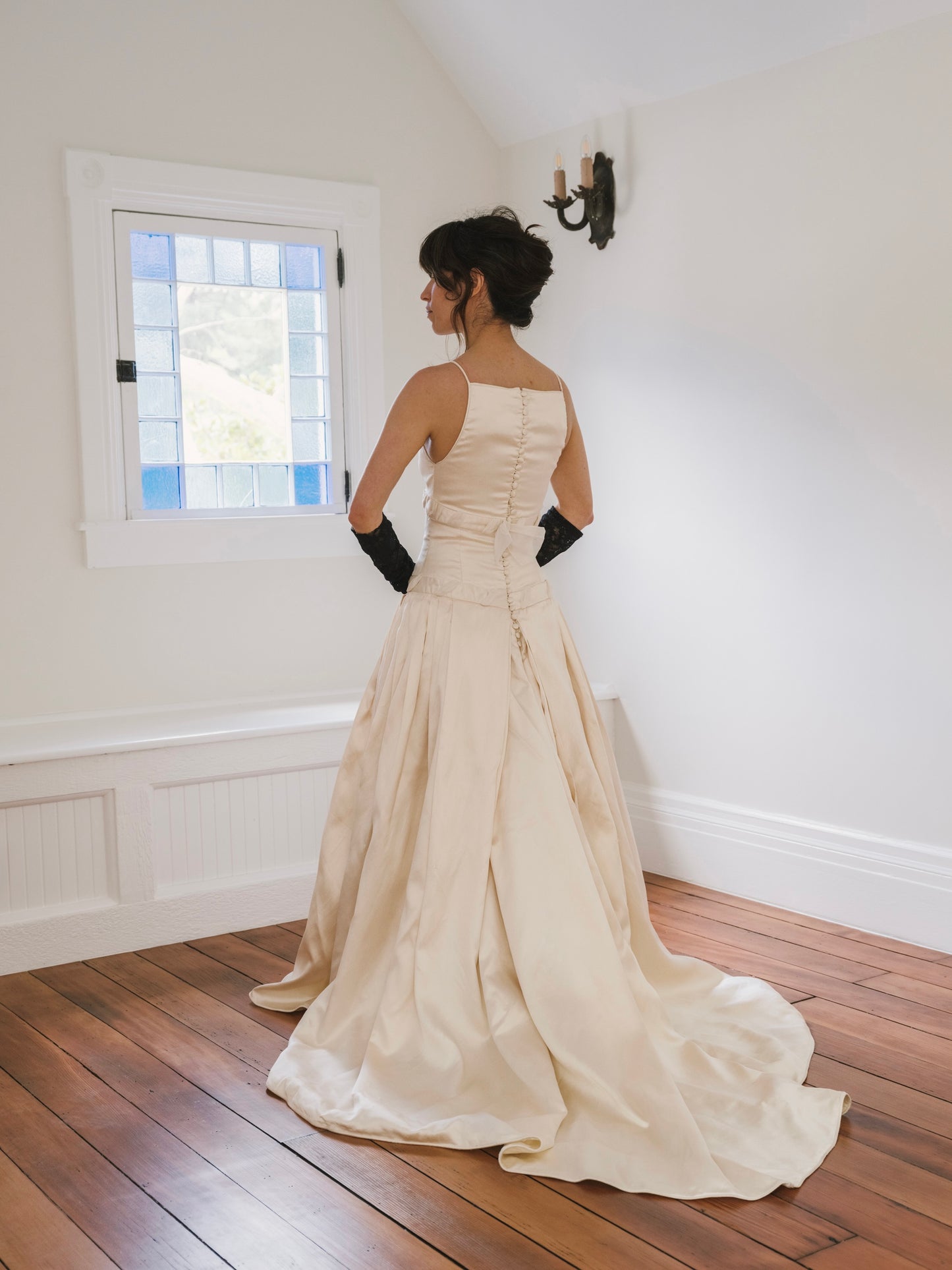 Vintage Celeste by Norma Lenain Couture Silk Wedding Gown