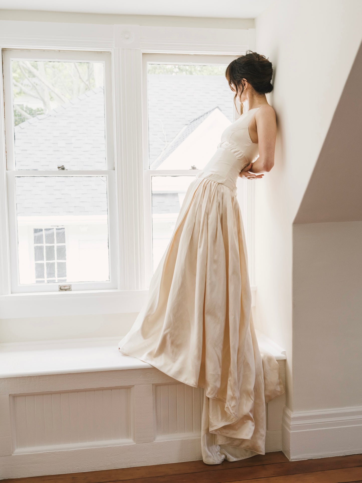 Vintage Celeste by Norma Lenain Couture Silk Wedding Gown