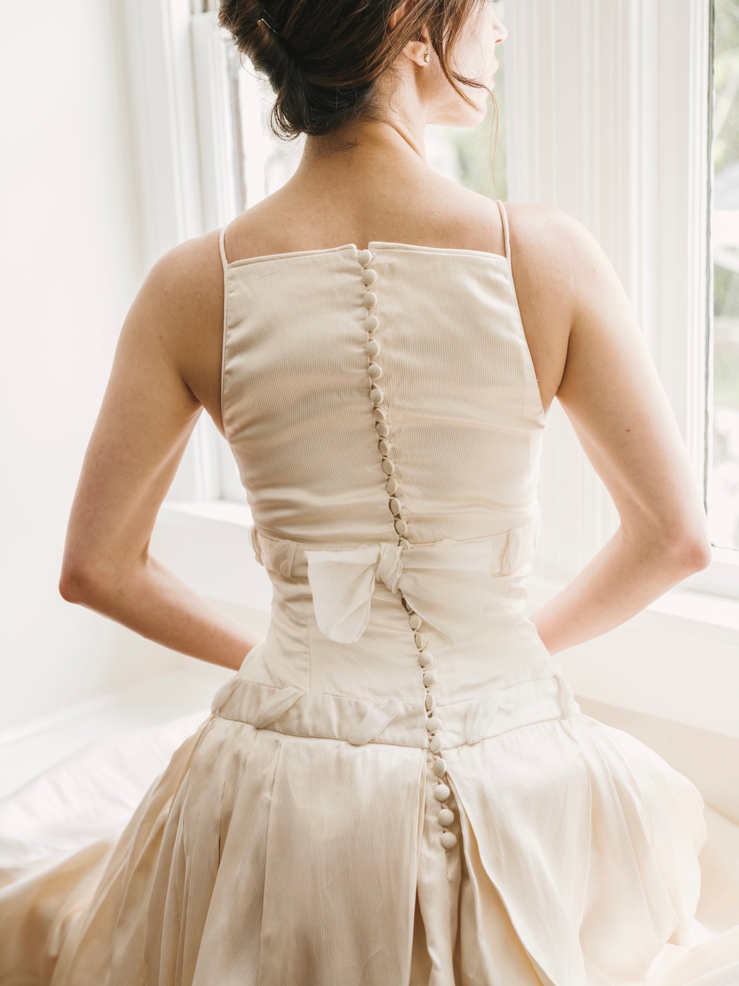 Vintage Celeste by Norma Lenain Couture Silk Wedding Gown